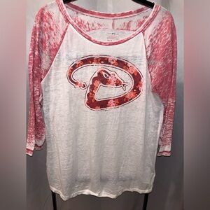 5th & Ocean Arizona Diamondbacks Burnout 3/4 Sleeve Tee